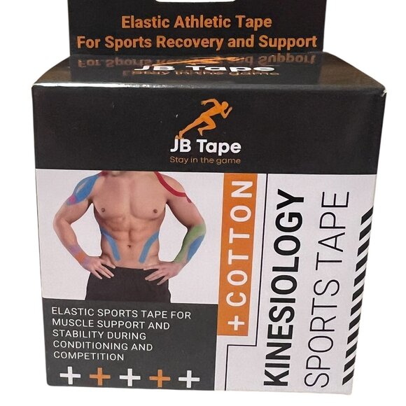 JB Tape Kinesiology Sports Tape 20 Precut Strips 1 Roll 2" x 16.4 FT Elastic New - Picture 3 of 5